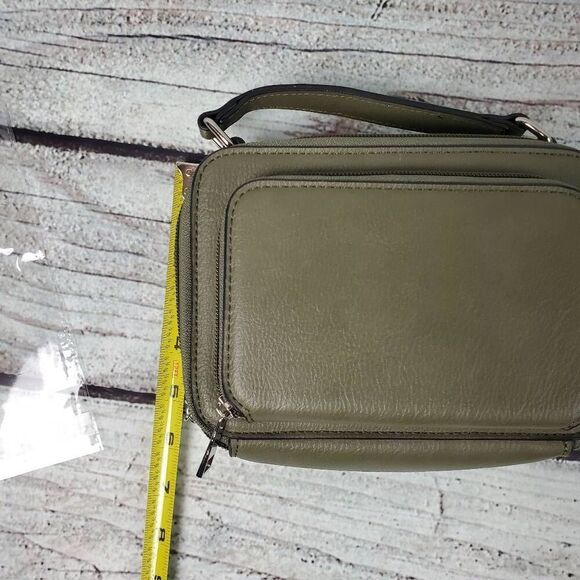 K. Carroll Accessories Olive Green Vegan Leather Crossbody Bag – Multi-Compartme - Picture 8 of 9